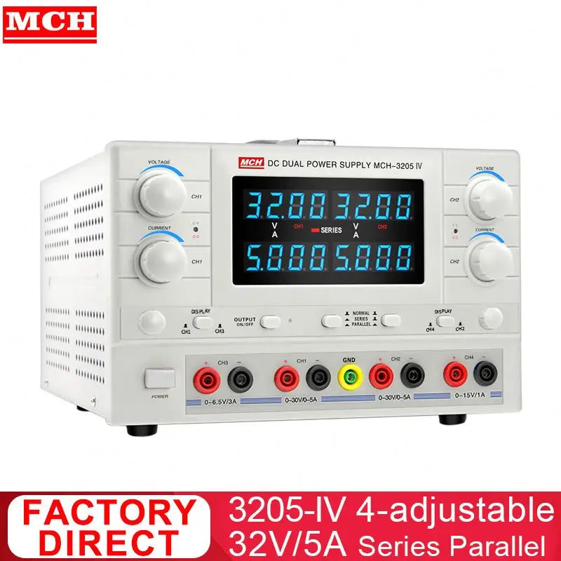 

MCH 4-Channel Adjustable Linear DC Power Supply 32V 5A Constant Voltage Constant Current Function Benchtop Supply