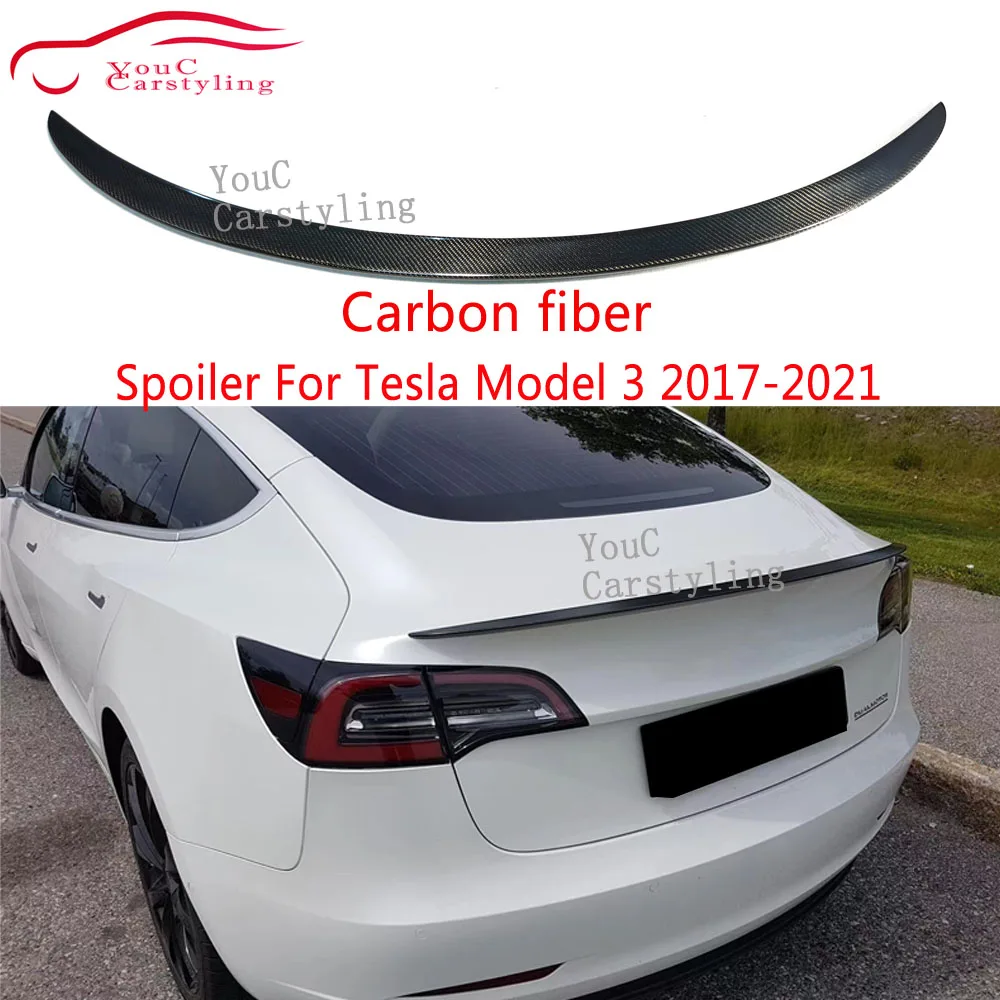 

Стильный задний спойлер из углеродного волокна OEM для Tesla Model 3 2017-2021, задний спойлер для багажника