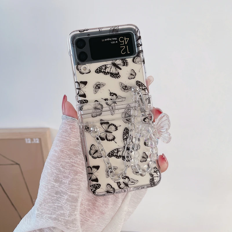 

Чехол-книжка для Galaxy Z Flip 3 5G, противоударный, прозрачный, в стиле ретро