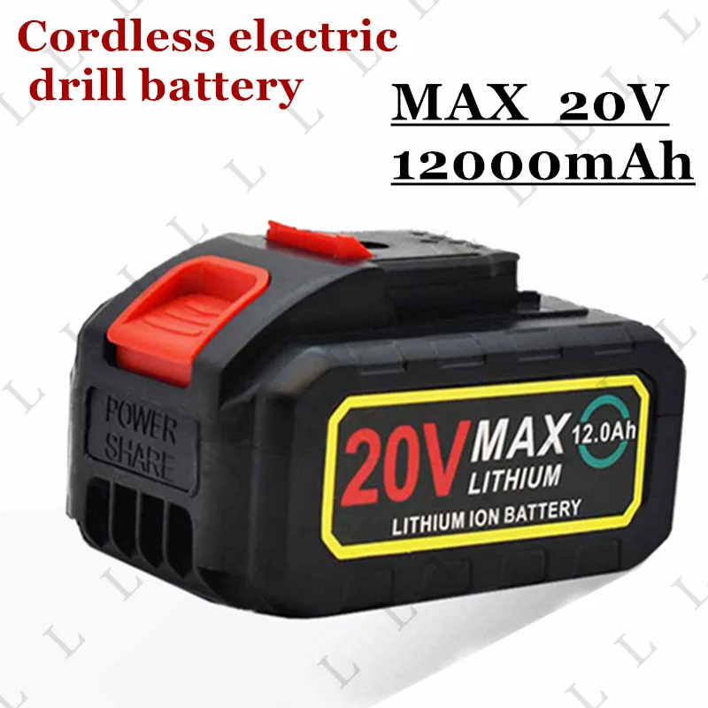 

High-capacity Li-Ion 20V 12000mAh Lithium Battery Cordless Key power tool Electric Drill Fast Charging factory outlet