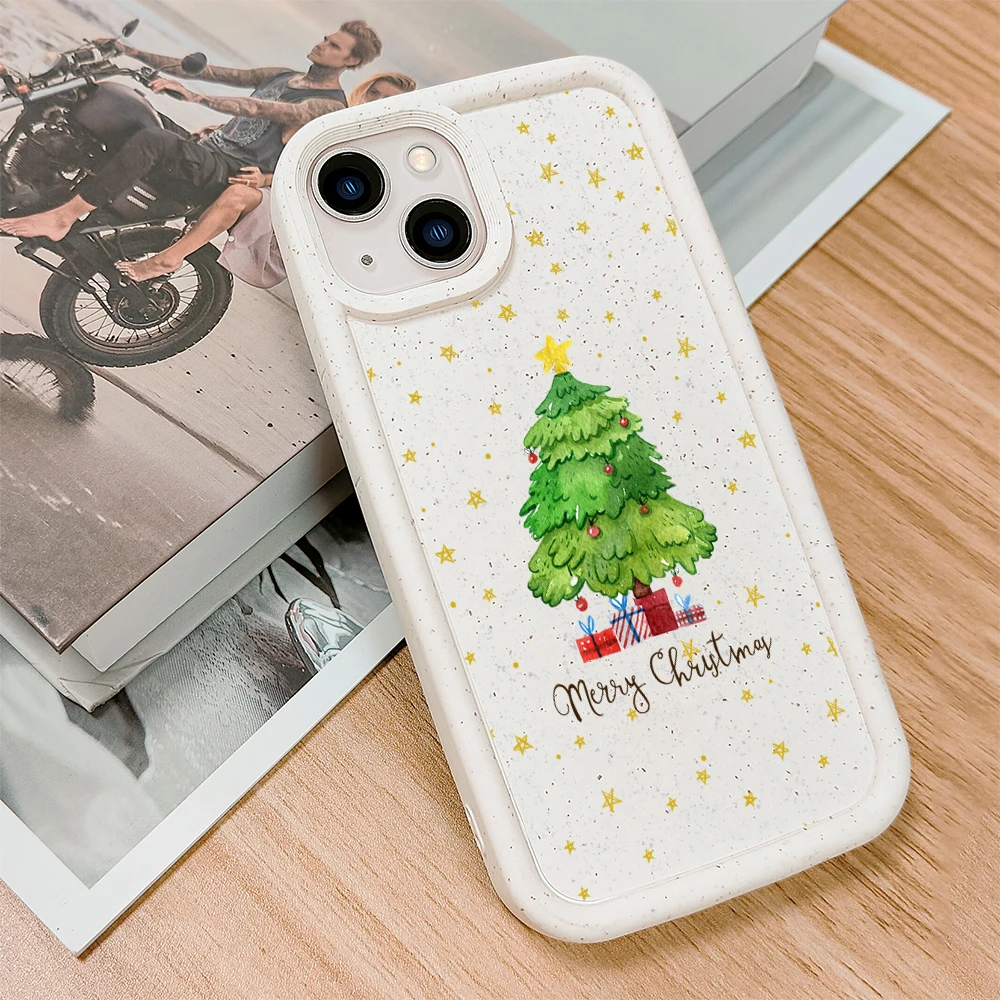 

Cartoon Christmas Tree Phone Case For iPhone 14 Plus 12 ProMax Cases For iPhone 12Pro 11 Pro 7 XR XS Max TPU Degradation Cover