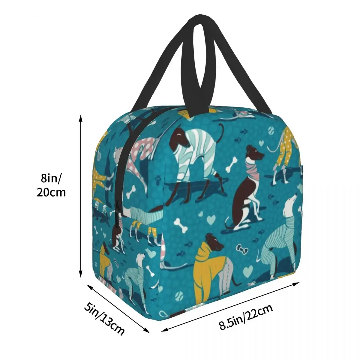 Изолированная сумка для обеда с милыми изображениями собак женщин и детей