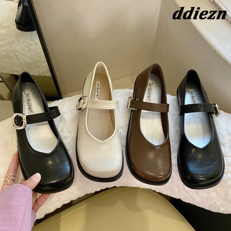 

Lolita Style Ladies Mary Janes Shoes In New 2023 Loafers Women Flat With Shoes Oxfords Square Toe Fashion Female Flats Footwear