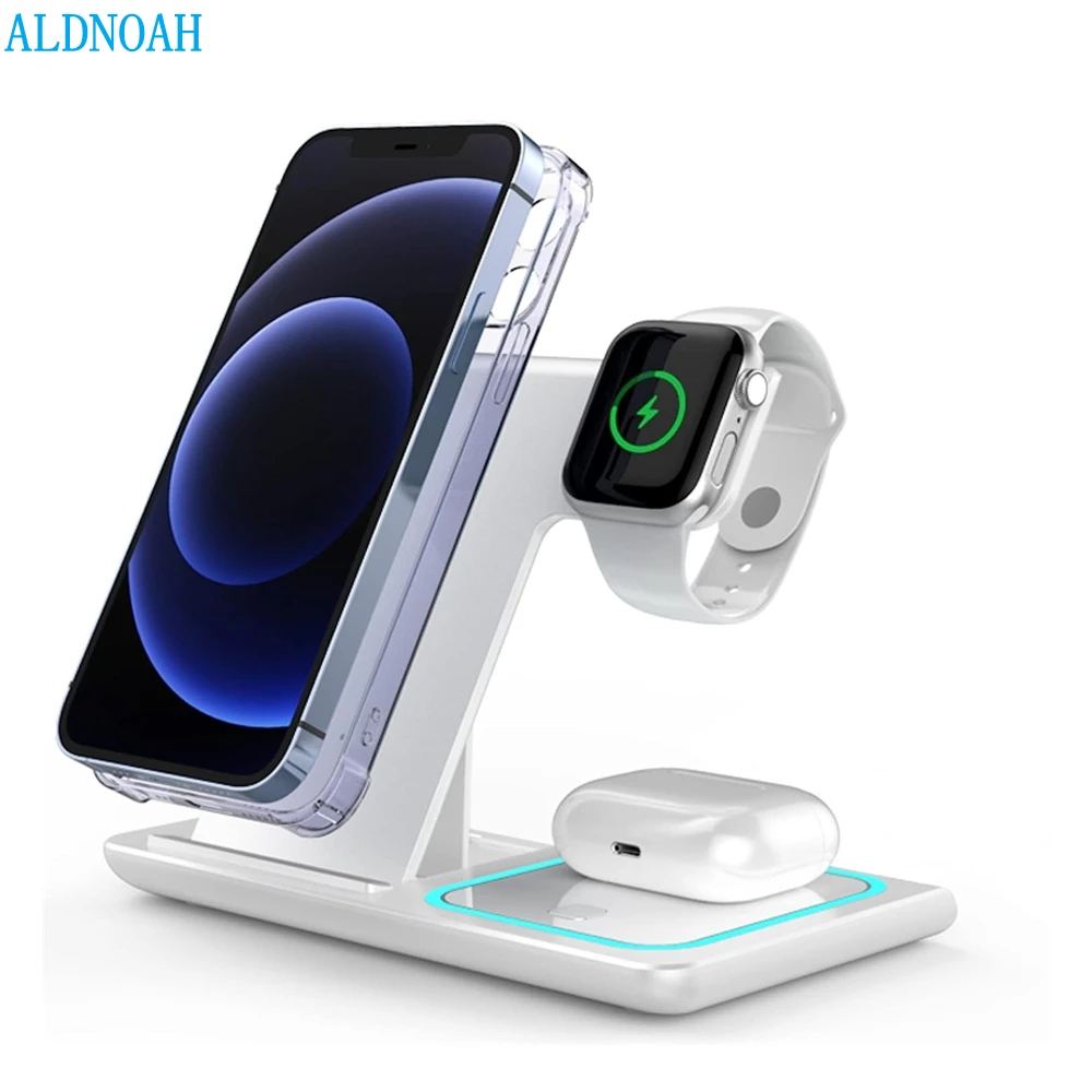 

3 in 1 Wireless Chargers Stand For iPhone 14 13 12 11 XS XR X 8 Fast Charging Dock Station For Airpods Pro Apple Watch 8 Charger