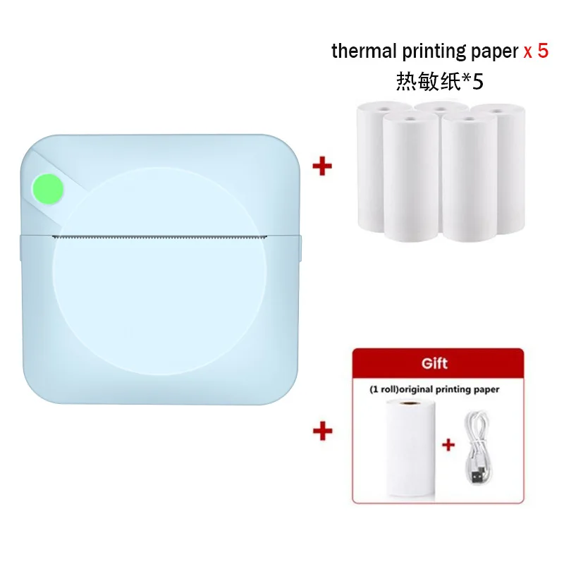 Портативный мини-принтер с Bluetooth для печати без чернил Карманный фотопринтер