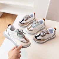 2022 spring new korean style girls mesh breathable boys sneakers lace up assorted versatile flat casual shoes pu flat fashion