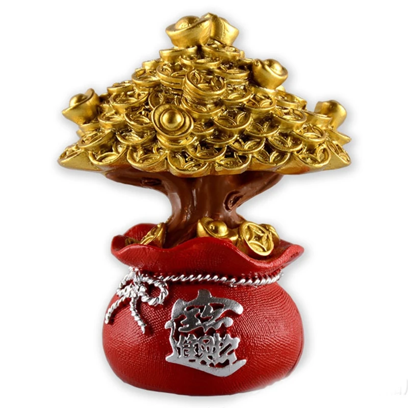 

Китайский новый год фэн-шуй, копилка, бонсай, Стиль выпечки, искусство для богатства, удачи, домашний декор