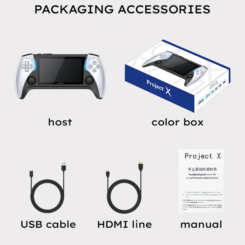 Новый проект X портативная Карманная игровая консоль 128G 4 3 ”IPS экран двойной