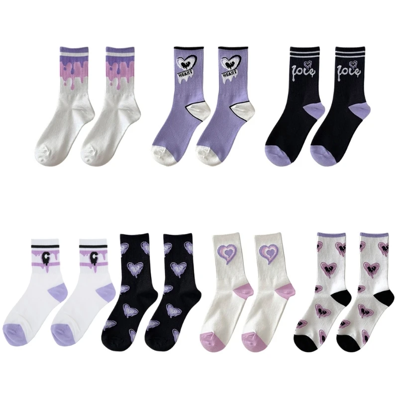 

Дышащие увлажняющие носки средней длины фиолетового цвета