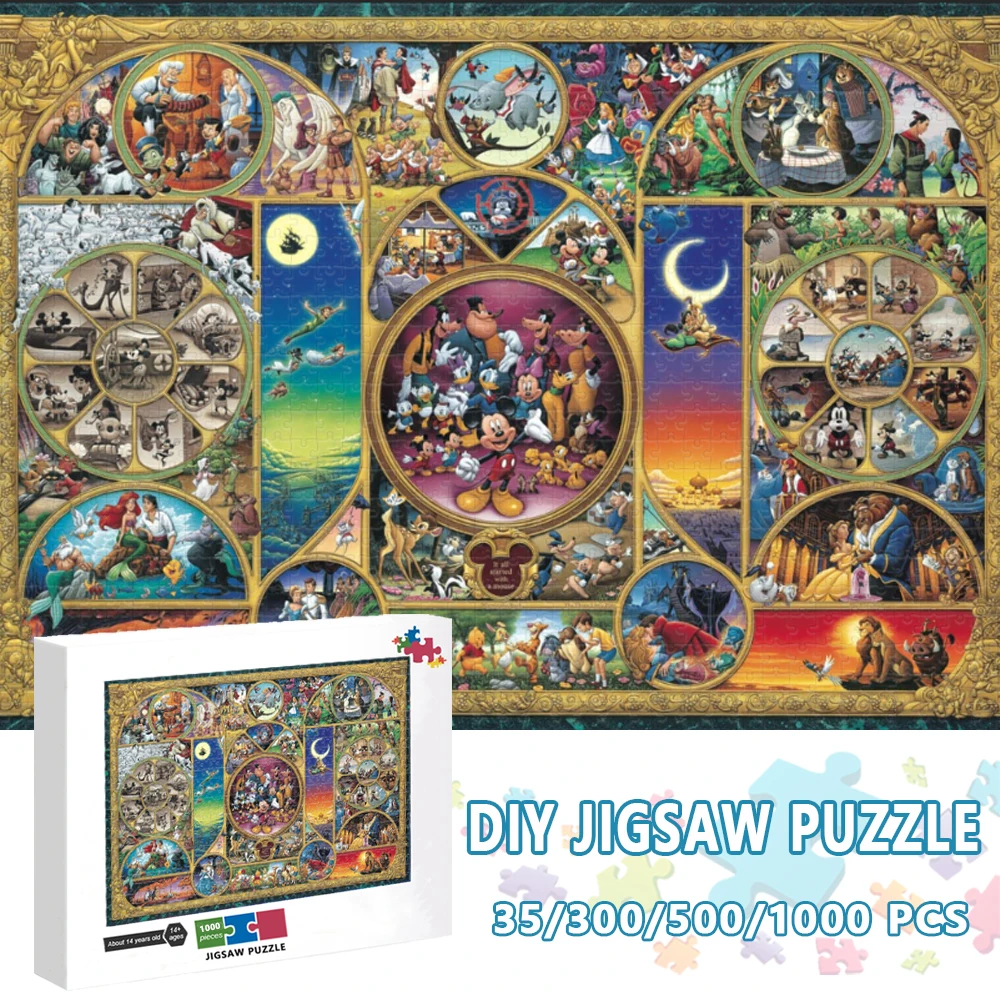 

Disney Characters Collection Jigsaw Puzzle Educational Toys Mickey Mouse Puzzles for Adults Christmas Gift Toys for Children