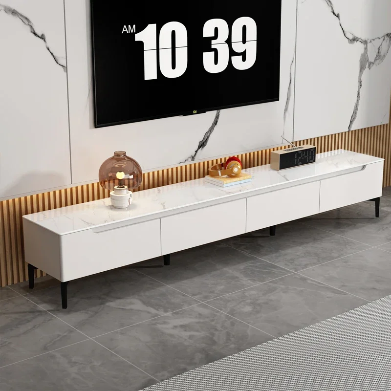 Портативные ТВ-консоли шкаф белые напольные полки для хранения стильная