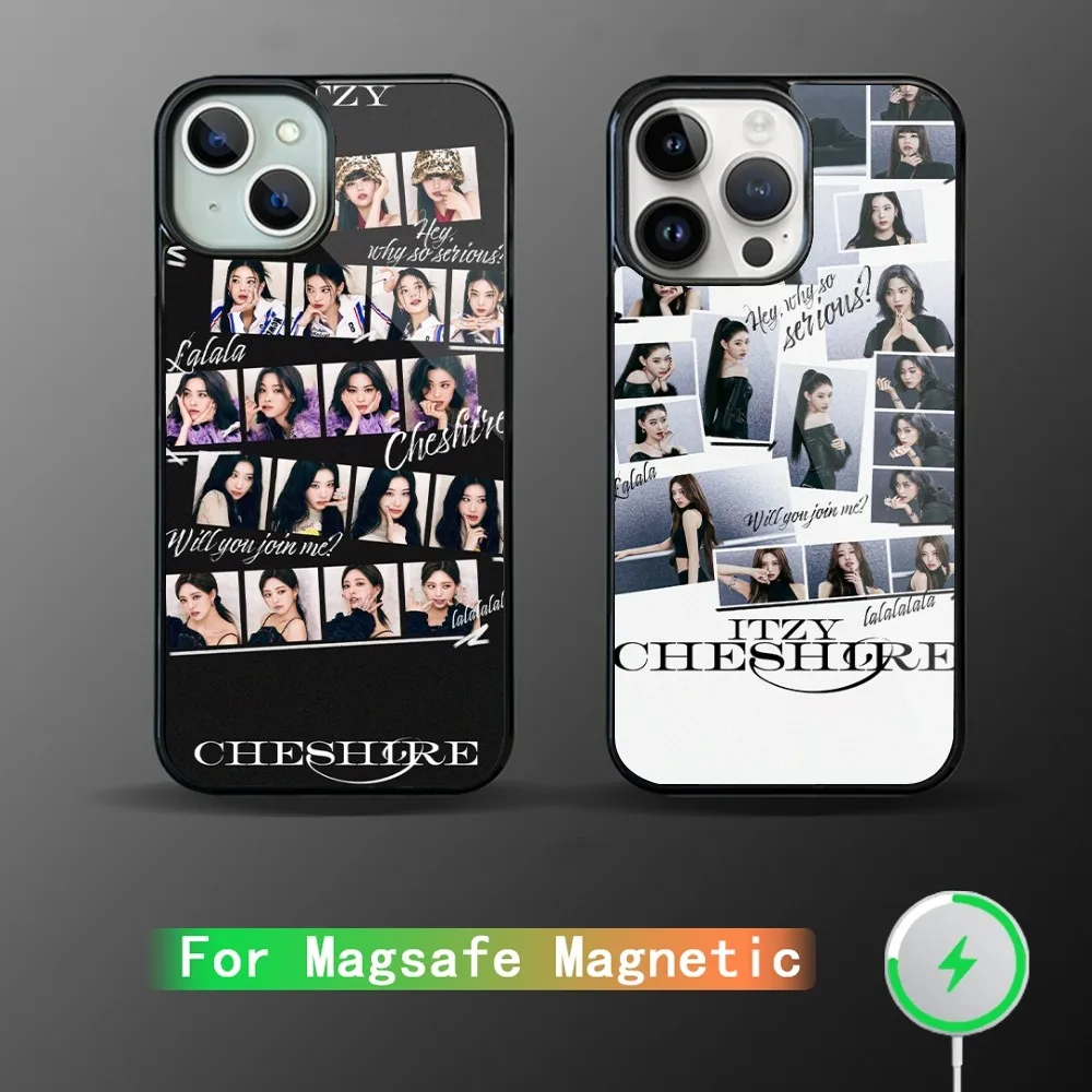 ITZY Чеширский Kpop чехол для телефона iPhone 15 14 13 12 11 Plus Pro Max Magsafe Магнитная