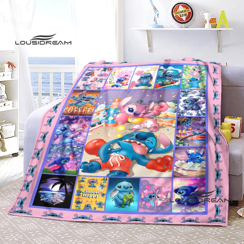 

Cartoon Stitch Blanket Fashion Anime monster Flannel Fluffy Throw blanket sheet Children and adult Gift Sofa Travel Camping