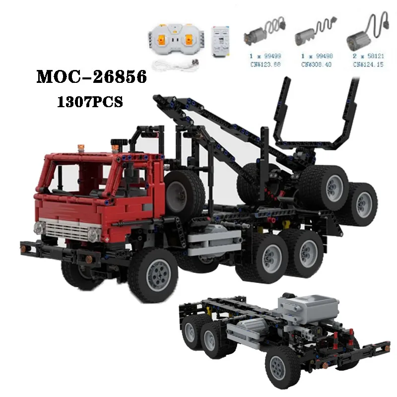 

Classic Building Block MOC-26856 Wood Transport Truck Difficult Assembly 1307PCS Model Adult and Children's Toy Birthday Gift