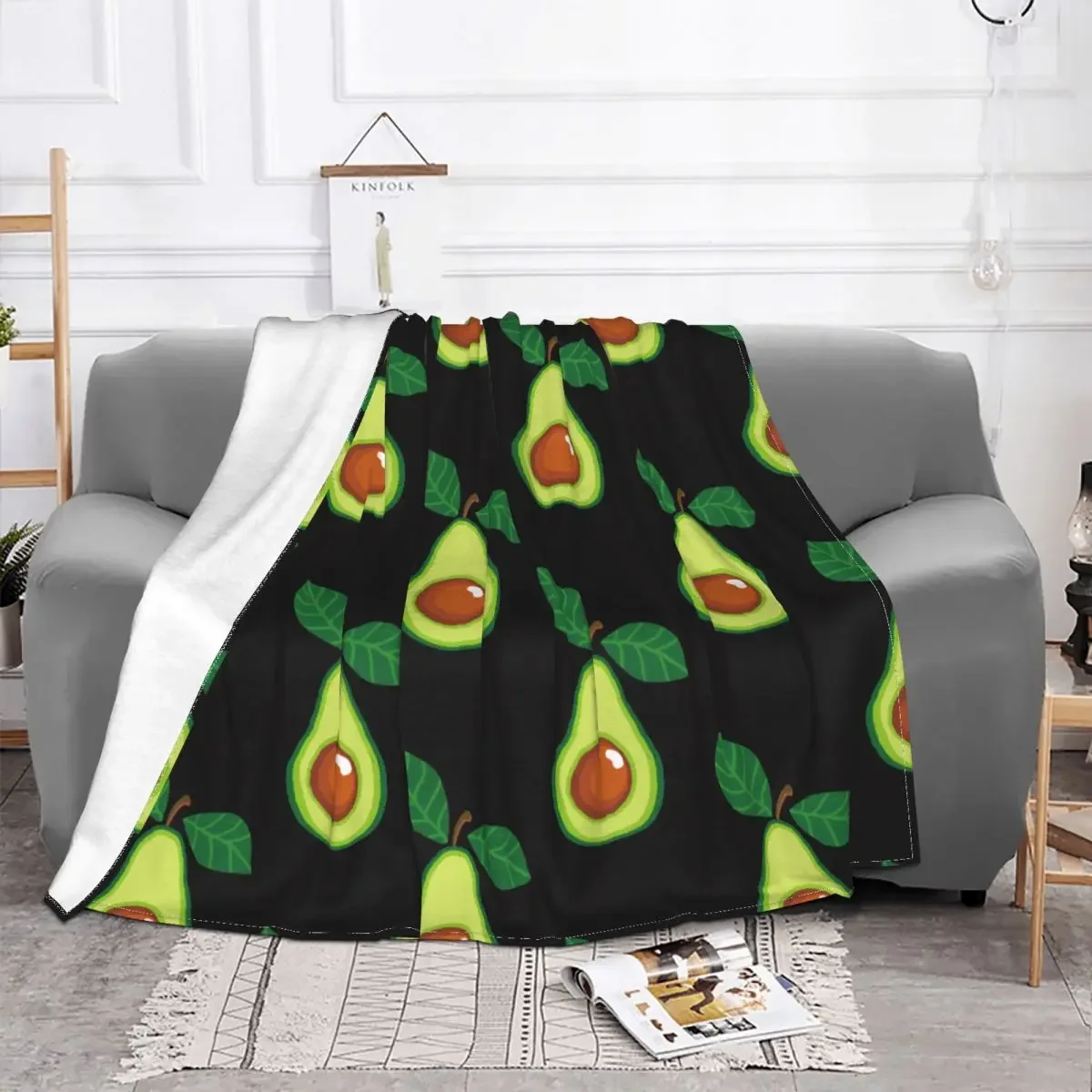 Одеяла с фруктами и авокадо флисовые мягкое покрывало для влюбленных кровати