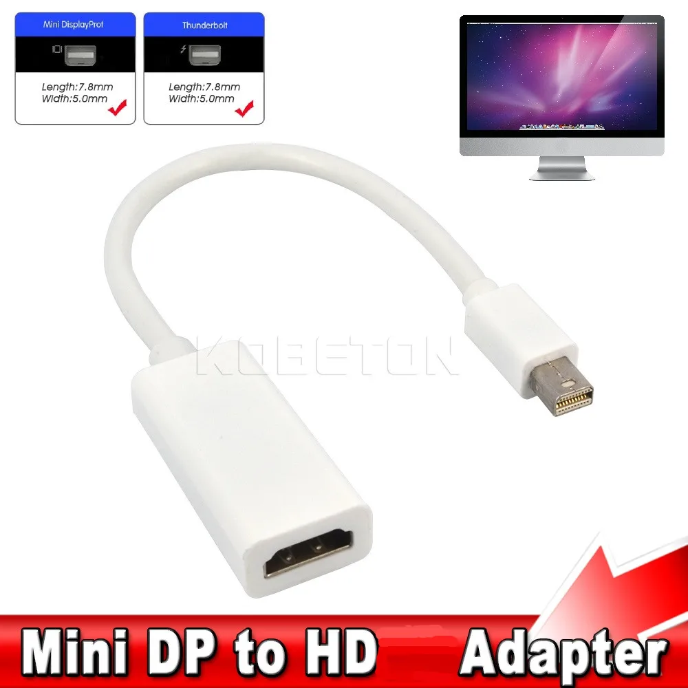 Kbt-Mini Thunderbolt Mini DisplayPort, puerto de pantalla DP a HDMI, Compatible con...
