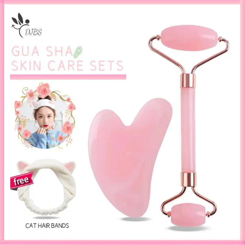 

Pink Beeswax Roller Gua Sha Massager for face Neck Eye Scraper Roller Tools Guoache Facial Skin Care Beauty Health Massage Sets