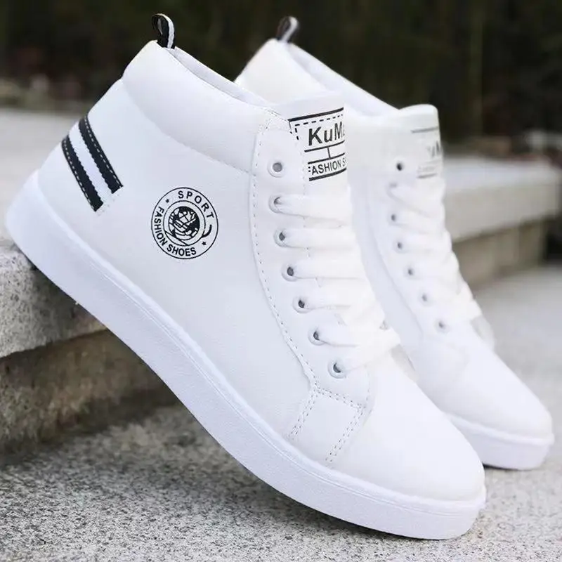 

Casual Sneakers High Top Shoes Men White Sport Shoes 2022 New Arrival Ankle Boots Leather Sneakers Male Shoes Winter Warm Boots