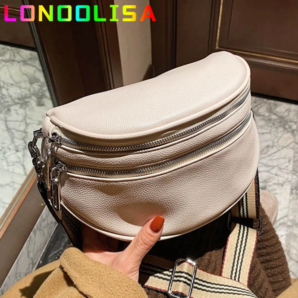 

Quality Saddle Bag for Women 2022 Crossbody Fashion Shoulder Bag Wide Strap Soft Leather Female Messenger Handbag Sac for Ladies