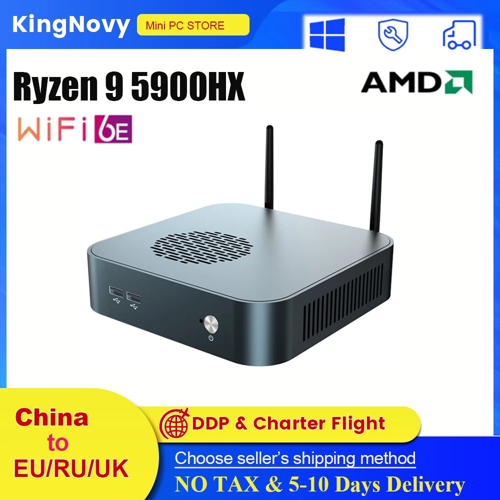 

Topton NUC AMD Mini Gaming PC Ryzen 9 5900HX 8 Core 16 Threads TPM2.0 2*DDR4 PCIe SSD Desktop Computer Windows 11 WiFi6 BT5.2