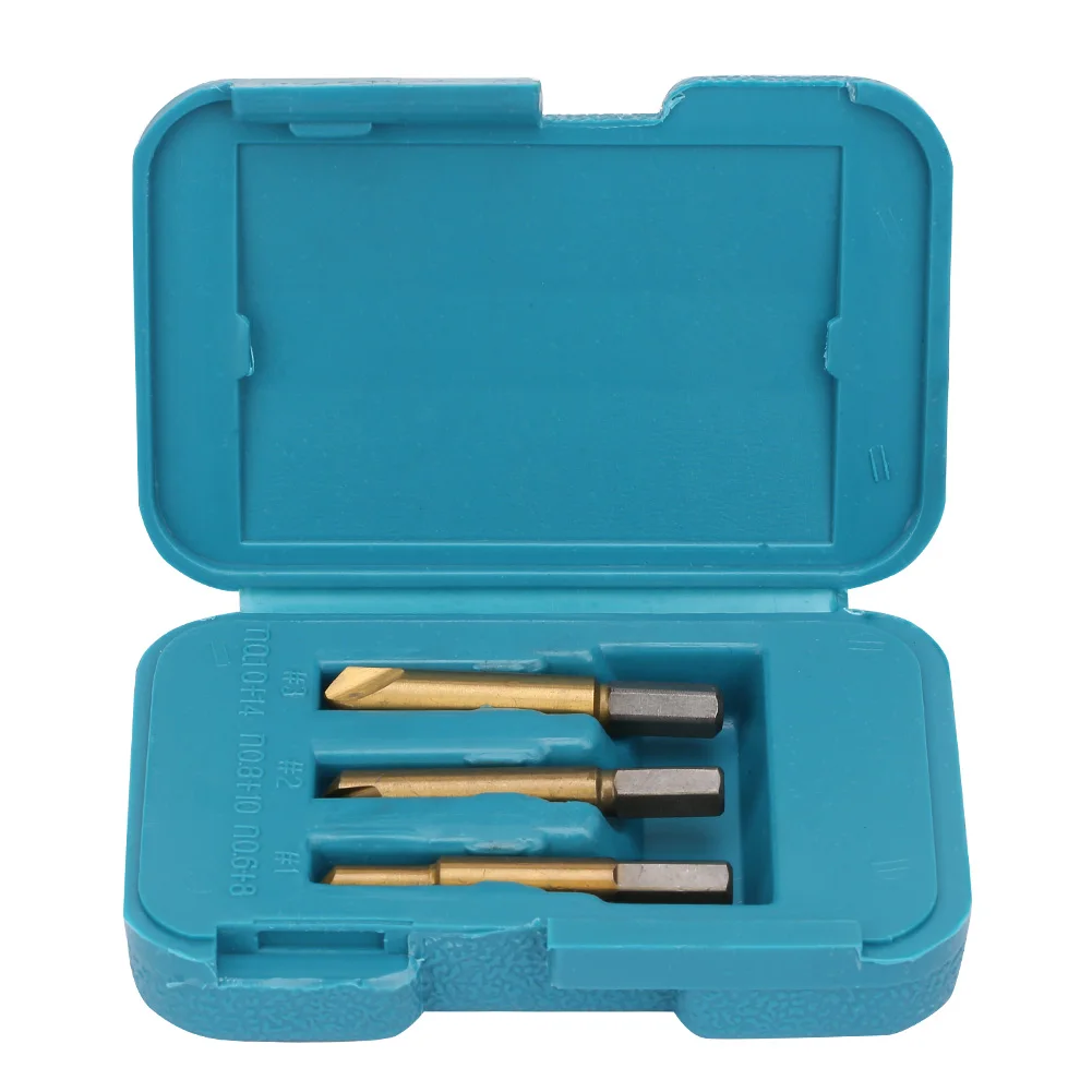 

3pcs High Speed Steel Broken Screw Remover Bit Bolt Extractor Removing Tool Broken Screw Extractor