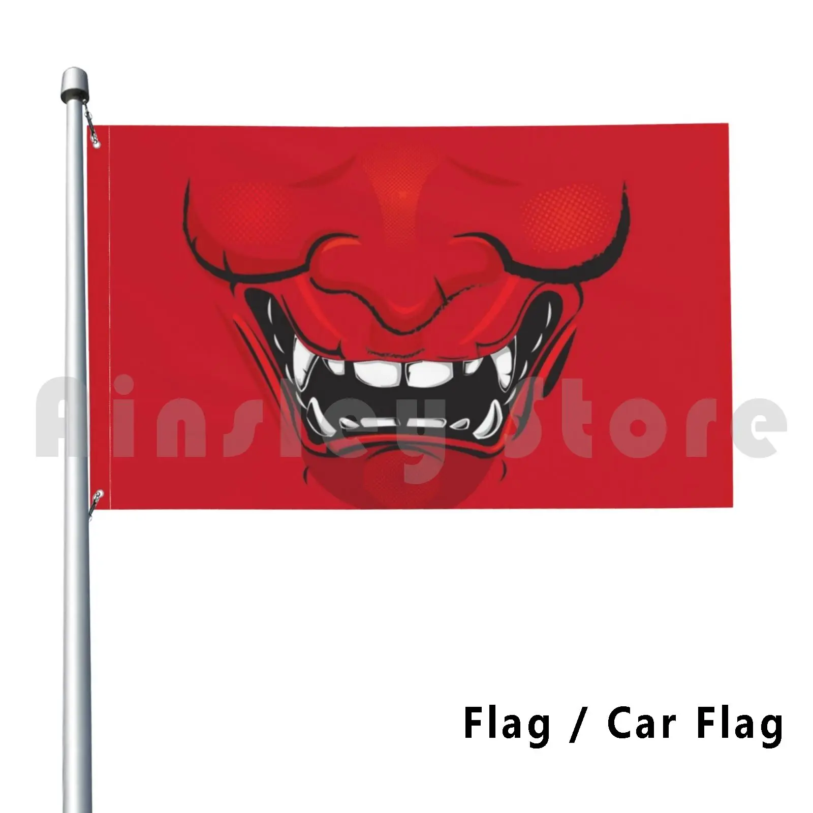 

Уличный Декор Oni Demon, флаг автомобиля, флаг Oni, японский демон, японский красный демон
