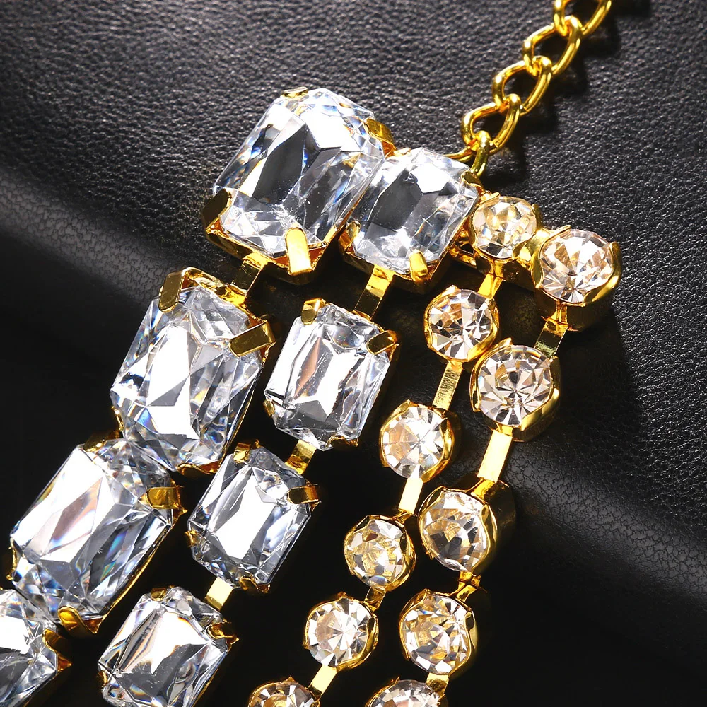 Stonefans простой многослойный женское ожерелье-цепочка с квадратной подвеской