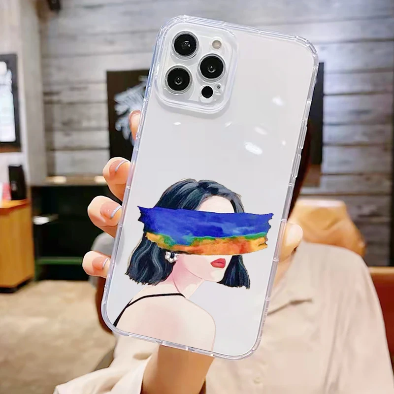 Красивый чехол для телефона с граффити девушек iPhone 11 12 13 Pro 14 Max Mini X XR XS 6 6S 7 8 Plus SE 2020