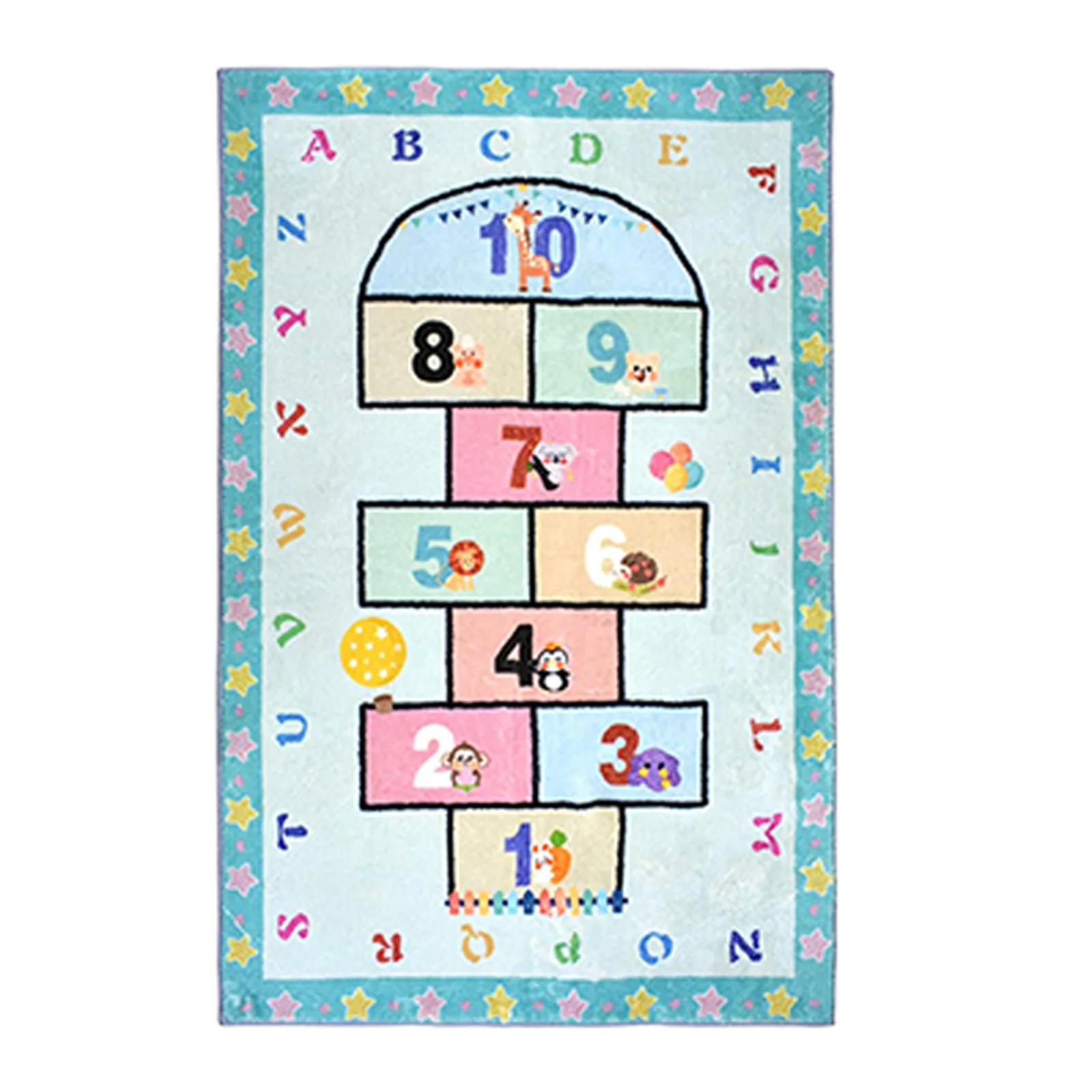 

Hopscotch Playmat Fun Educational Carpet Kid Floor Playing Crawling Game Mat for Outdoor Exercise Playing Game Prop