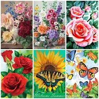 bunch of flowers diamond painting rose lavender landscape home decor diamond embroidery cross stitch kits mosaic round drill