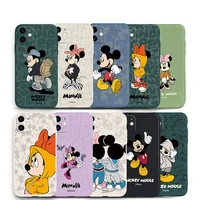 disney mickey minnie cartoon new phone case with lanyard for iphone 13 12 11 pro mini xs max 7 8 plus x xr silicone soft cover