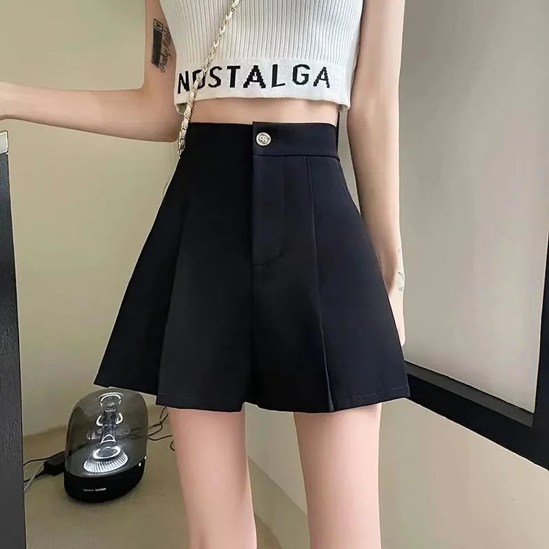 Cute Womens Shorts Black Kawaii Loose High Waist Boxer Wide Baggy Yellow Short Pants for Women To Wear Elasticty Cheap Vintage