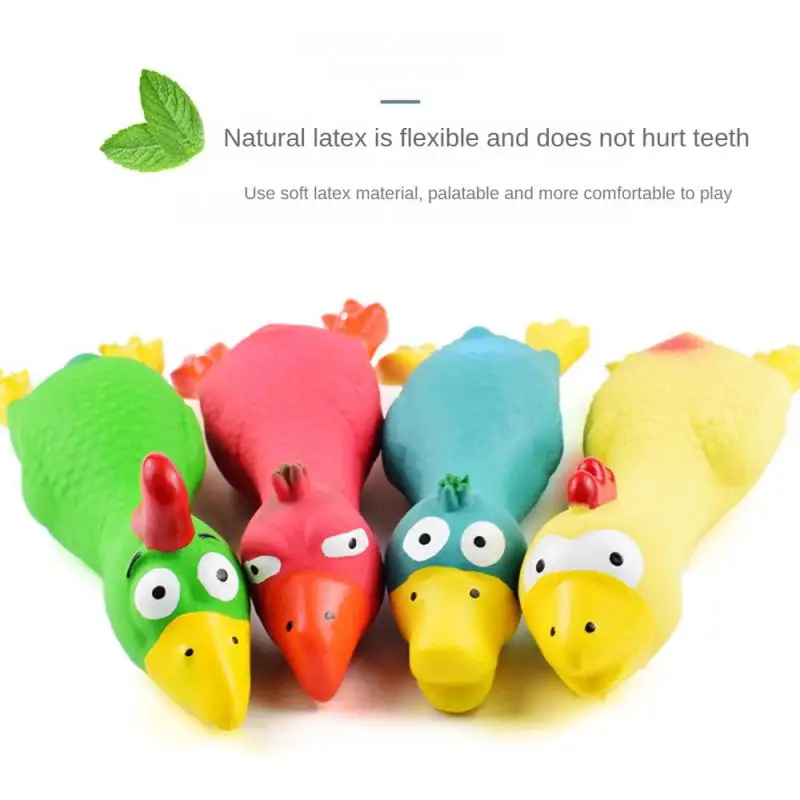 

Teeth Cleaning Chicken Shape Pet Toys Latex Material Attracting Pet Squeak Toys Cute Puppy Chew Toys Pet Supplies Bite-resistant