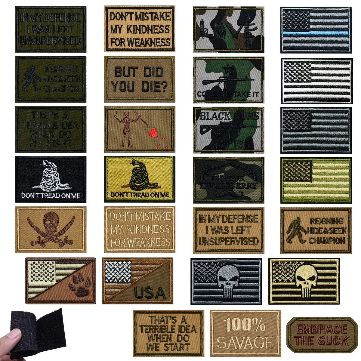 

Tactical Morale Slogans Army Military Badge adventure For on Backpack Clothes Hats Embroidered patch Stickers.Hook&Loop