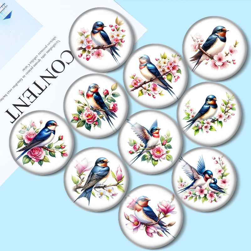 10 шт. круглые стеклянные кабошоны с плоской спинкой 12/18/20/25 мм