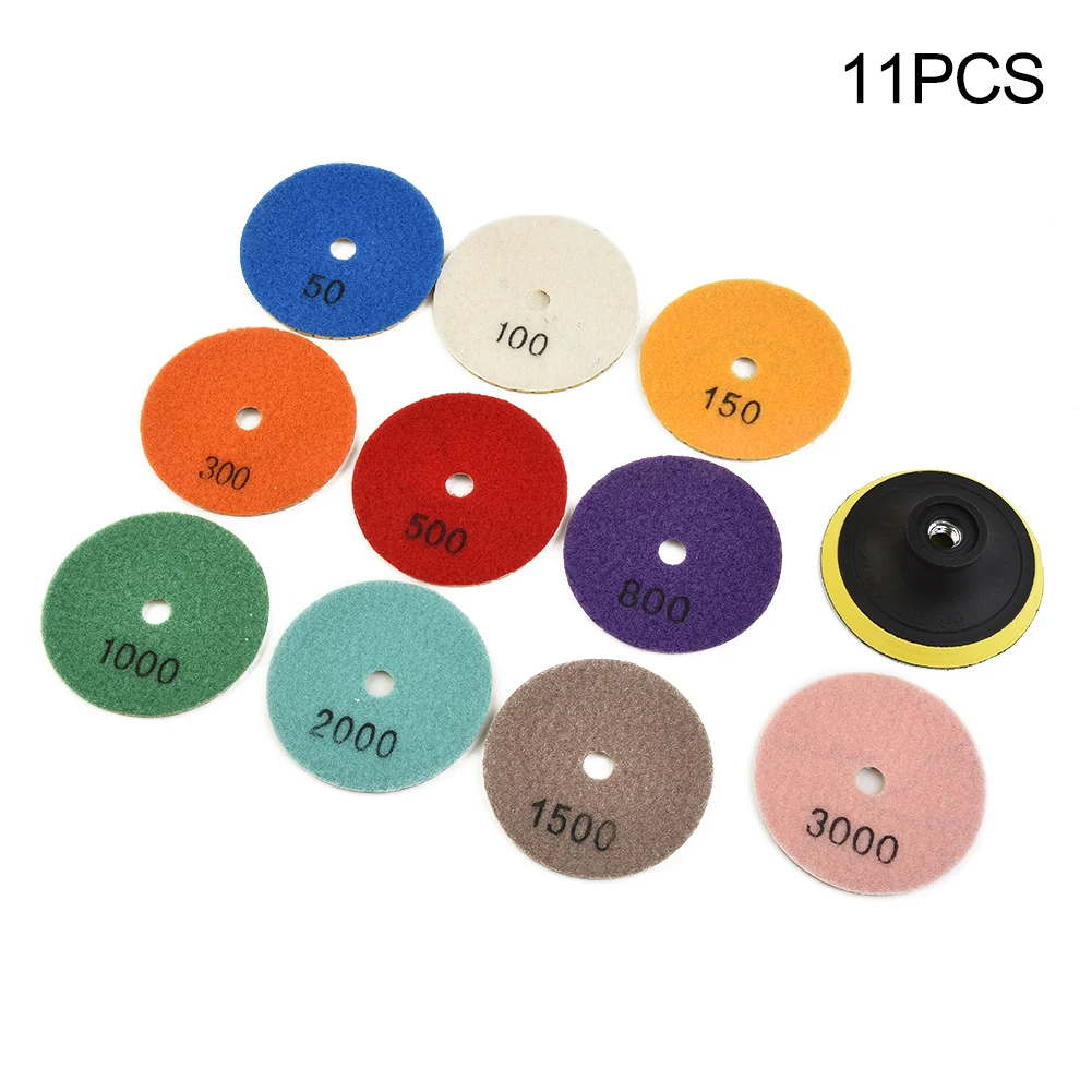 

Replacement Polishing Pad Kit Grinder Rotary Polisher Workshop Diamond Marble Concrete Grinding Buffing Disc Tool