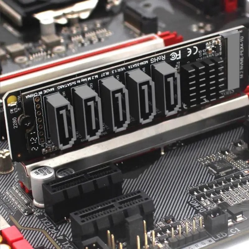 

PCI-E к SATA 6G 5-портовый адаптер расширения жесткого диска PH56 M.2 компьютерное расширение JMB585 для Mac /Windows поддерживает функцию PM