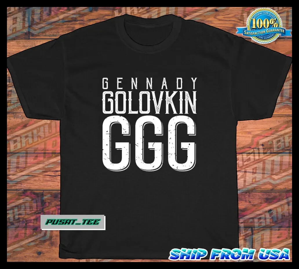 GGG Gennady Golovkin забавный американский логотип Мужская футболка размер S-5XL черный