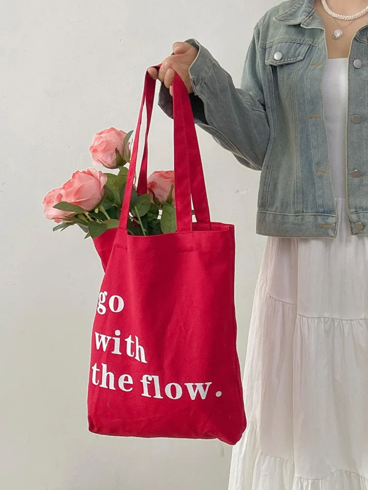  Дизайнерская модная холщовая сумка-тоут 2024 красная новая универсальная сумка на