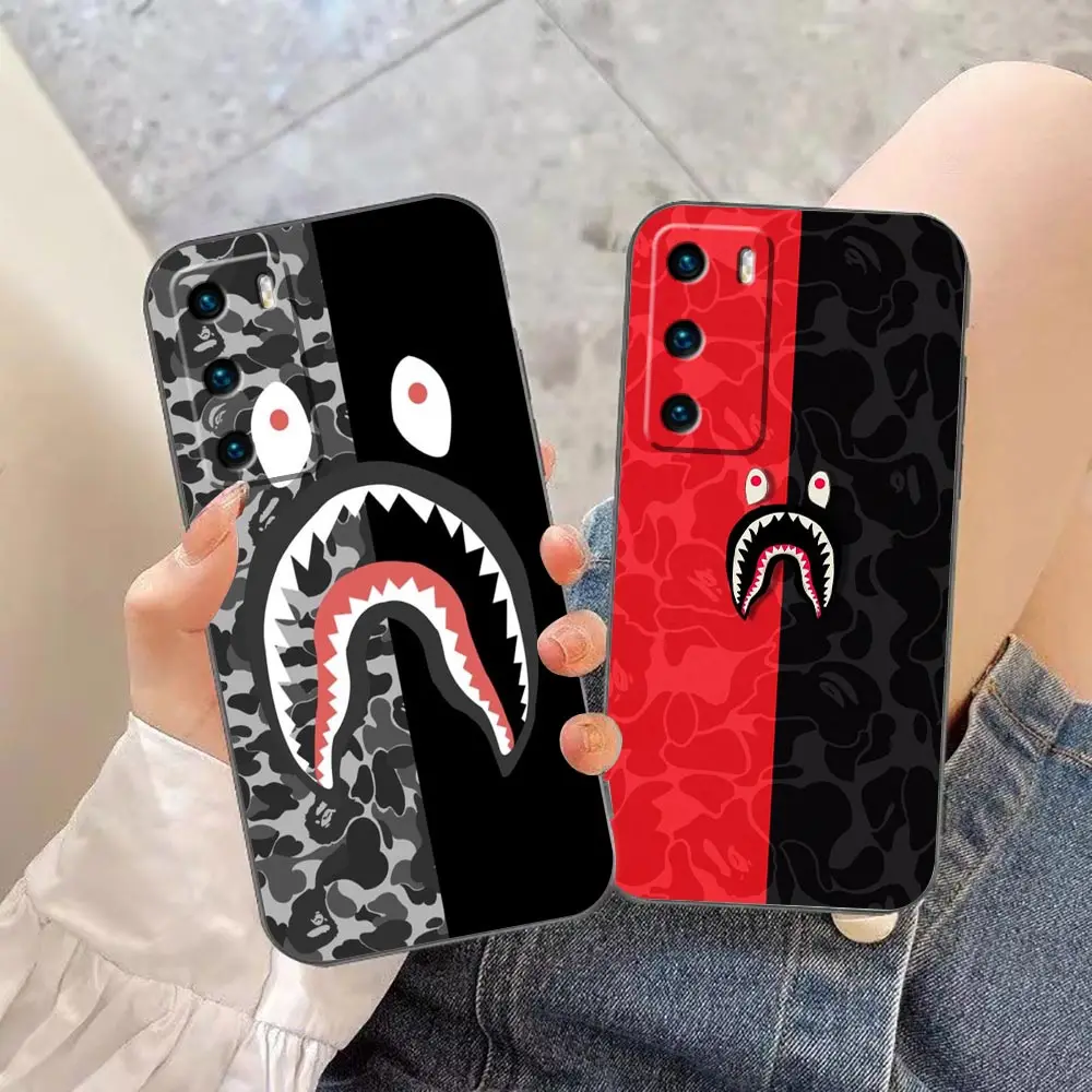 

Funda Coque Case For HUAWEI P50 P40 P30 P20 P10 P9 P8 Plus MATE 30 20 20X 10 9 8 Pro Lite Case Para Shark Mouth R-Ritch B-Bath