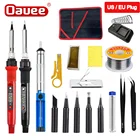 Электрический паяльник 80 Вт США ЕС 220 В110 В с регулировкой температуры ЖК Керамический нагреватель сварочная паяльная головка устройство ремонтный инструмент