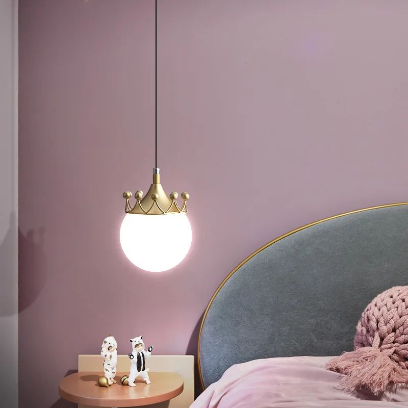 Nordic Lamps and Lanterns Modern Minimalist Bedroom Bedside Chandelier Crown Creative Personality Single Head Bar Restaurant