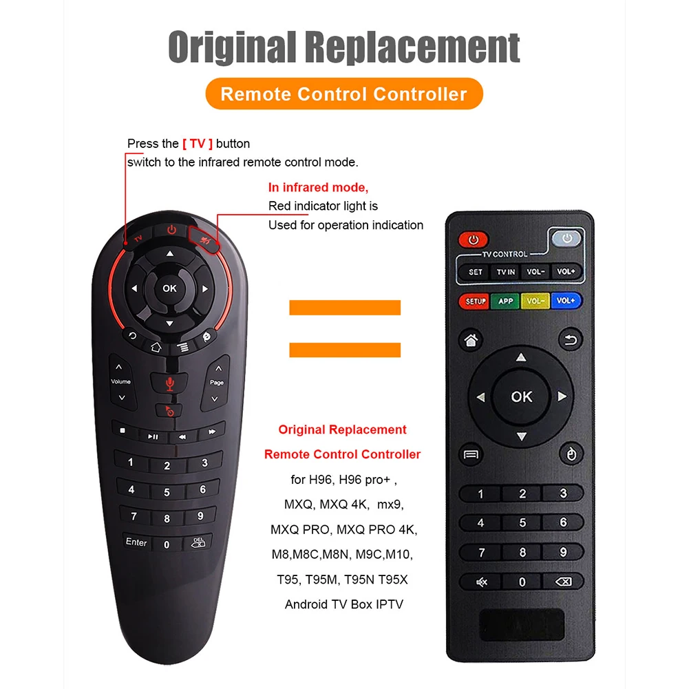 

Air Mouse Wireless Remote Control Battery Powered 3V 2.4G Voice Remote Control Built-in Gyroscope USB Receiver for TV Projector