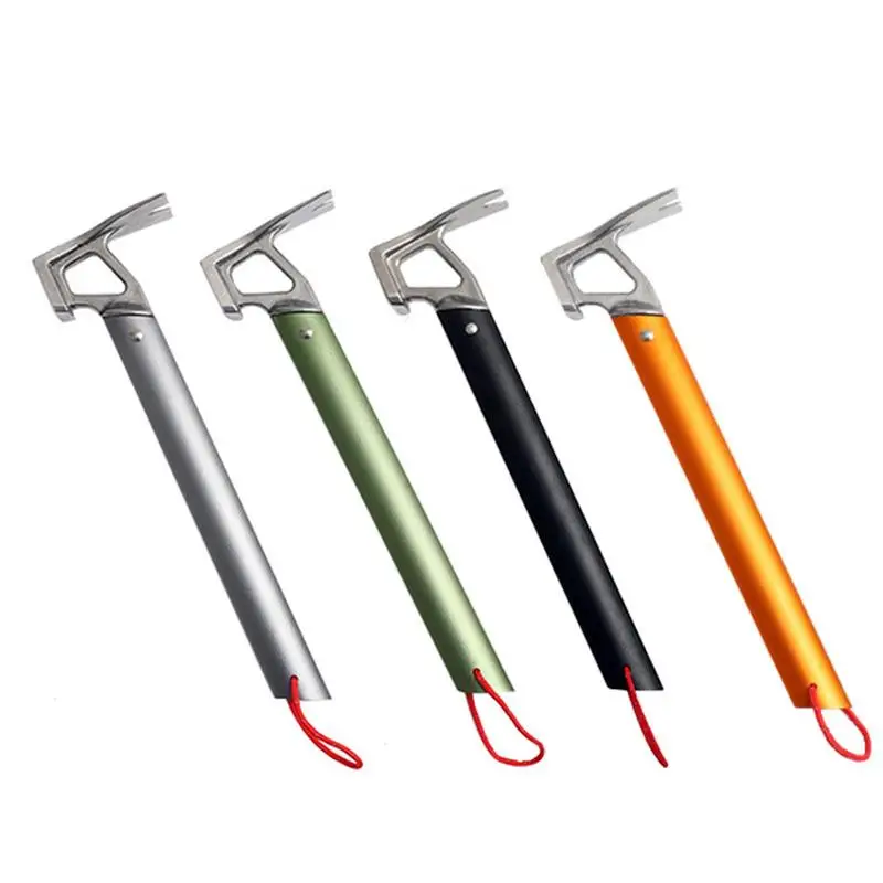 

Outdoor Camping Tent Peg Hammer Multifunctional Hiking Fishing Stainless Steel Stakes Nail Puller Hammer Mountaineering Tool