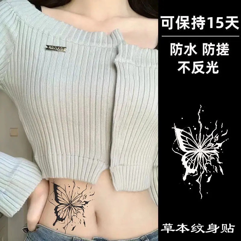 

Наклейки на травяные тату «бабочки в огне», водостойкие прочные милые временные тату для малышей, искусство