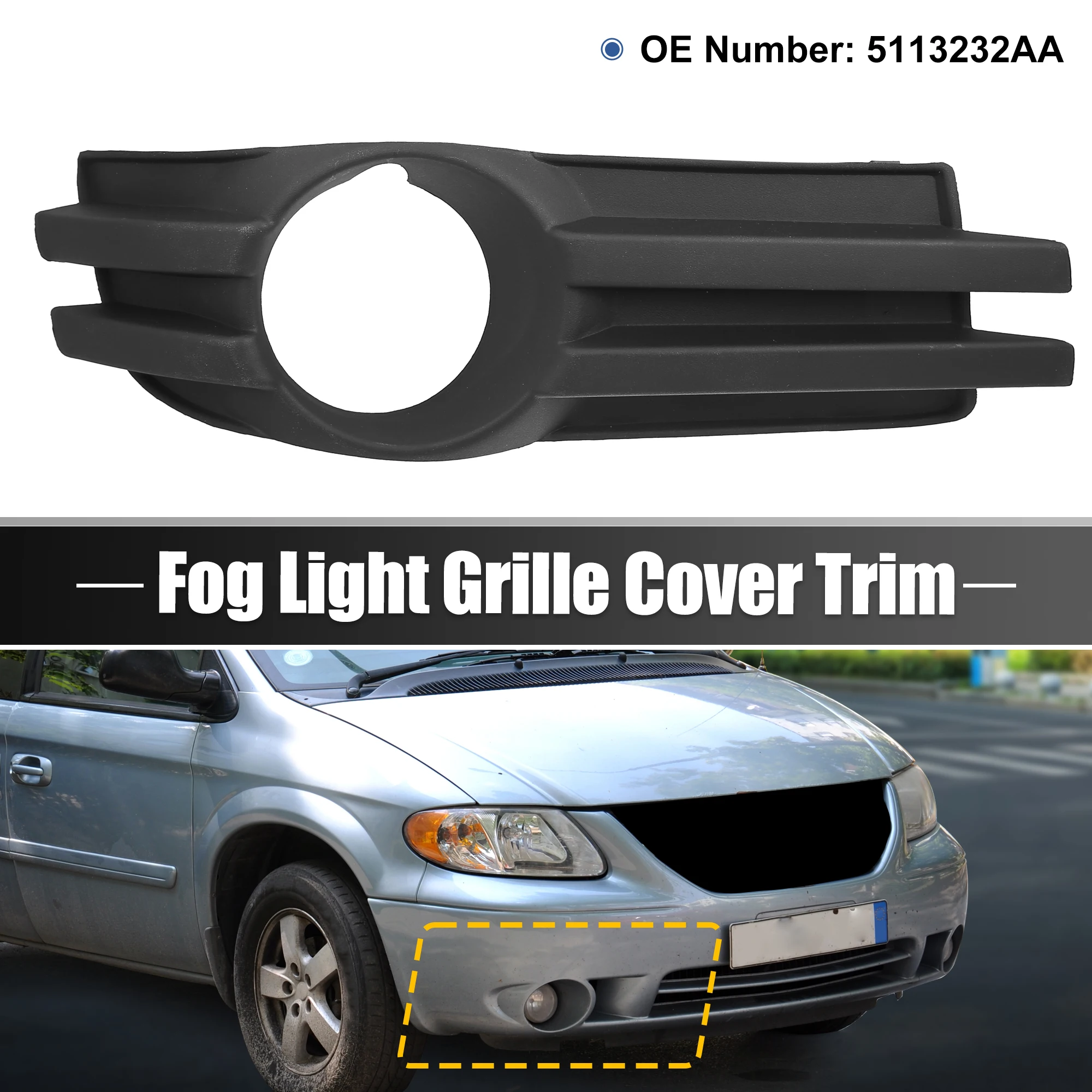 

X Autohaux 1 пара 5113232AA передний правый пассажирский боковой противотуманный фсветильник рь решетка накладки для Dodge Grand Caravan 2008-2010 5113233AA