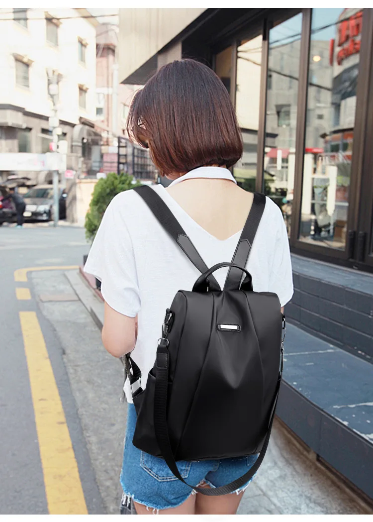 Модный Дорожный рюкзак для женщин, нейлоновый Водонепроницаемый ранец с защитой от кражи, школьная сумка из ткани Оксфорд, деловой рюкзак