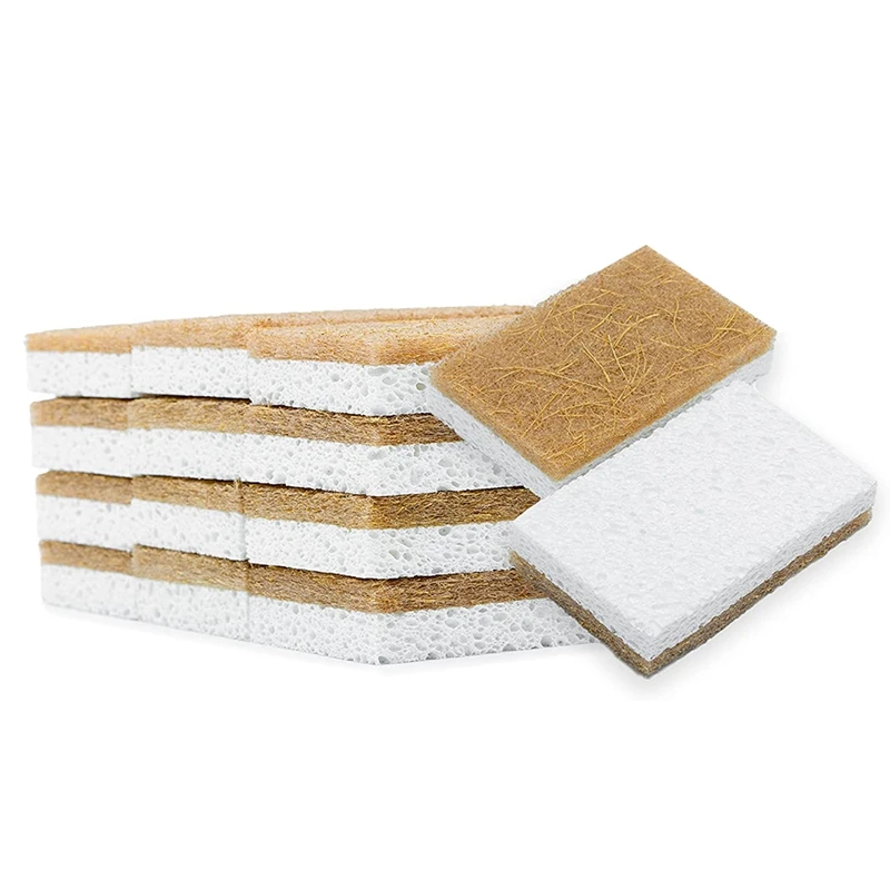 

Практичные экологически чистые губки для кухни, 12 шт., без царапин, без запаха, биоразлагаемые скруббер на основе растений