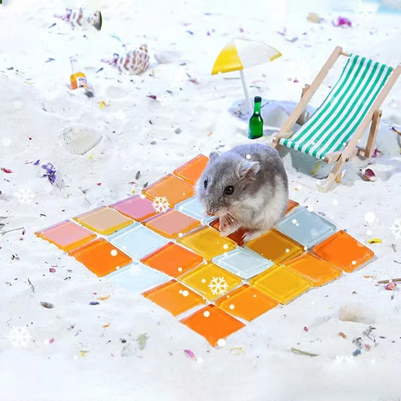 

Hamster Cooling Pad Glass Stone Rabbit Mouse Guinea Pig Cool Ice Bed Sleeping Mat for Summer Pet Supplies Hamster Accessories