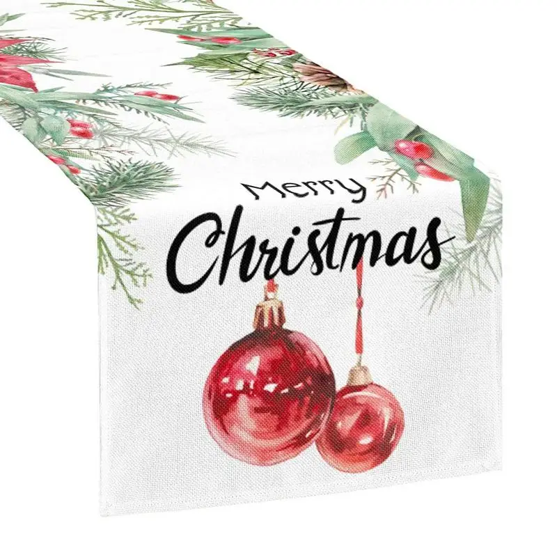 

Настольная дорожка на Рождество, рождественские украшения для стола, украшение для вечеринки, праздничный винтажный тематический фон для с...